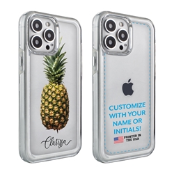 
Personalized Tropical Case for iPhone 13 Pro – Clear – Classic Pineapple