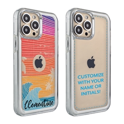 
Personalized Tropical Case for iPhone 13 Pro – Clear – Island Retro