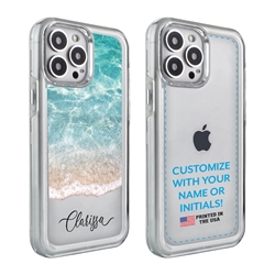 
Personalized Tropical Case for iPhone 13 Pro – Clear – Ocean Front