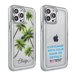 
Personalized Tropical Case for iPhone 13 Pro – Clear – Palm Tree Party