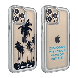 
Personalized Tropical Case for iPhone 13 Pro – Clear – Palm Tree Silhouette