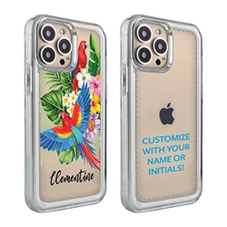 
Personalized Tropical Case for iPhone 13 Pro – Clear – Parrot Paradise