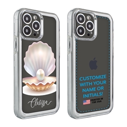 
Personalized Tropical Case for iPhone 13 Pro – Clear – Pretty Pearl