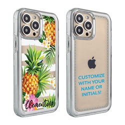 
Personalized Tropical Case for iPhone 13 Pro – Clear – Pretty Pineapples