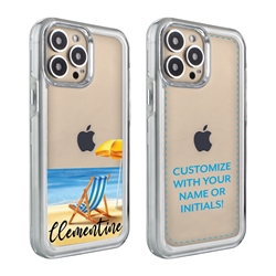 
Personalized Tropical Case for iPhone 13 Pro Max – Clear – Beach Time