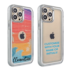
Personalized Tropical Case for iPhone 13 Pro Max – Clear – Island Retro