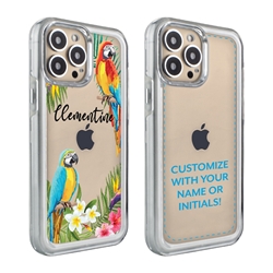 
Personalized Tropical Case for iPhone 13 Pro Max – Clear – Jungle Parrots