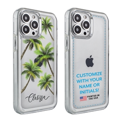 
Personalized Tropical Case for iPhone 13 Pro Max – Clear – Palm Tree Party