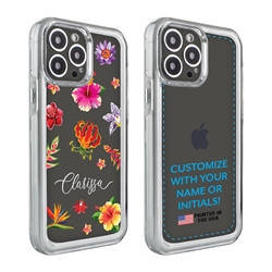 
Personalized Tropical Case for iPhone 13 Pro Max – Clear – Paradise Petals