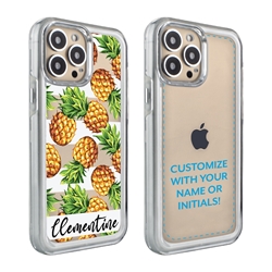 
Personalized Tropical Case for iPhone 13 Pro Max – Clear – Pineapples