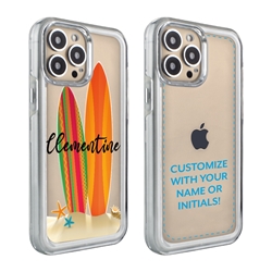 
Personalized Tropical Case for iPhone 13 Pro Max – Clear – Surf Time