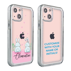 
Personalized Cute Animal Case for iPhone 13 Mini - Clear - Bunny Love
