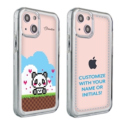 
Personalized Cute Animal Case for iPhone 13 Mini - Clear - Pixelated Panda