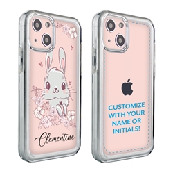 
Personalized Cute Animal Case for iPhone 13 - Clear - Precious Bunny