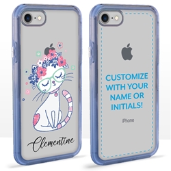 
Personalized Cat Case for iPhone 7/8/SE – Clear – Pretty Flower Cat