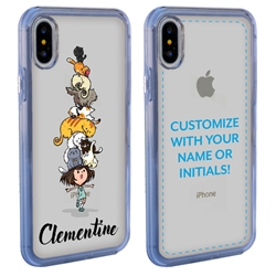 
Personalized Cat Case for iPhone X/Xs – Clear – Happy Cat Stack