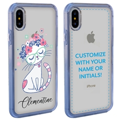 
Personalized Cat Case for iPhone X/Xs – Clear – Pretty Flower Cat