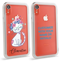 
Personalized Cat Case for iPhone XR – Clear – Pretty Flower Cat