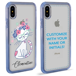 
Personalized Cat Case for iPhone Xs Max – Clear – Pretty Flower Cat