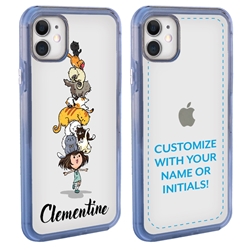 
Personalized Cat Case for iPhone 11 – Clear – Happy Cat Stack