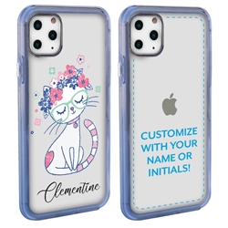 
Personalized Cat Case for iPhone 11 Pro – Clear – Pretty Flower Cat