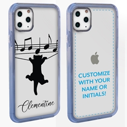 
Personalized Cat Case for iPhone 11 Pro Max – Clear – Musical Kitty