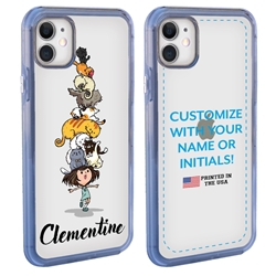 
Personalized Cat Case for iPhone 12 Mini – Clear – Happy Cat Stack