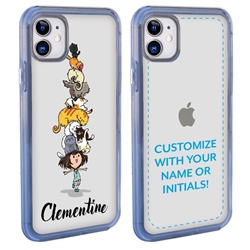
Personalized Cat Case for iPhone 12 / 12 Pro – Clear – Happy Cat Stack