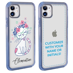 
Personalized Cat Case for iPhone 12 / 12 Pro – Clear – Pretty Flower Cat