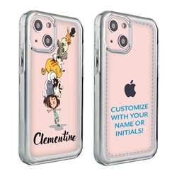 
Personalized Cat Case for iPhone 13 Mini – Clear – Happy Cat Stack