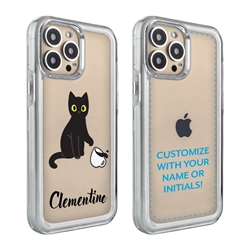 
Personalized Cat Case for iPhone 13 Pro – Clear – Cat Spill