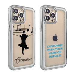 
Personalized Cat Case for iPhone 13 Pro Max – Clear – Musical Kitty