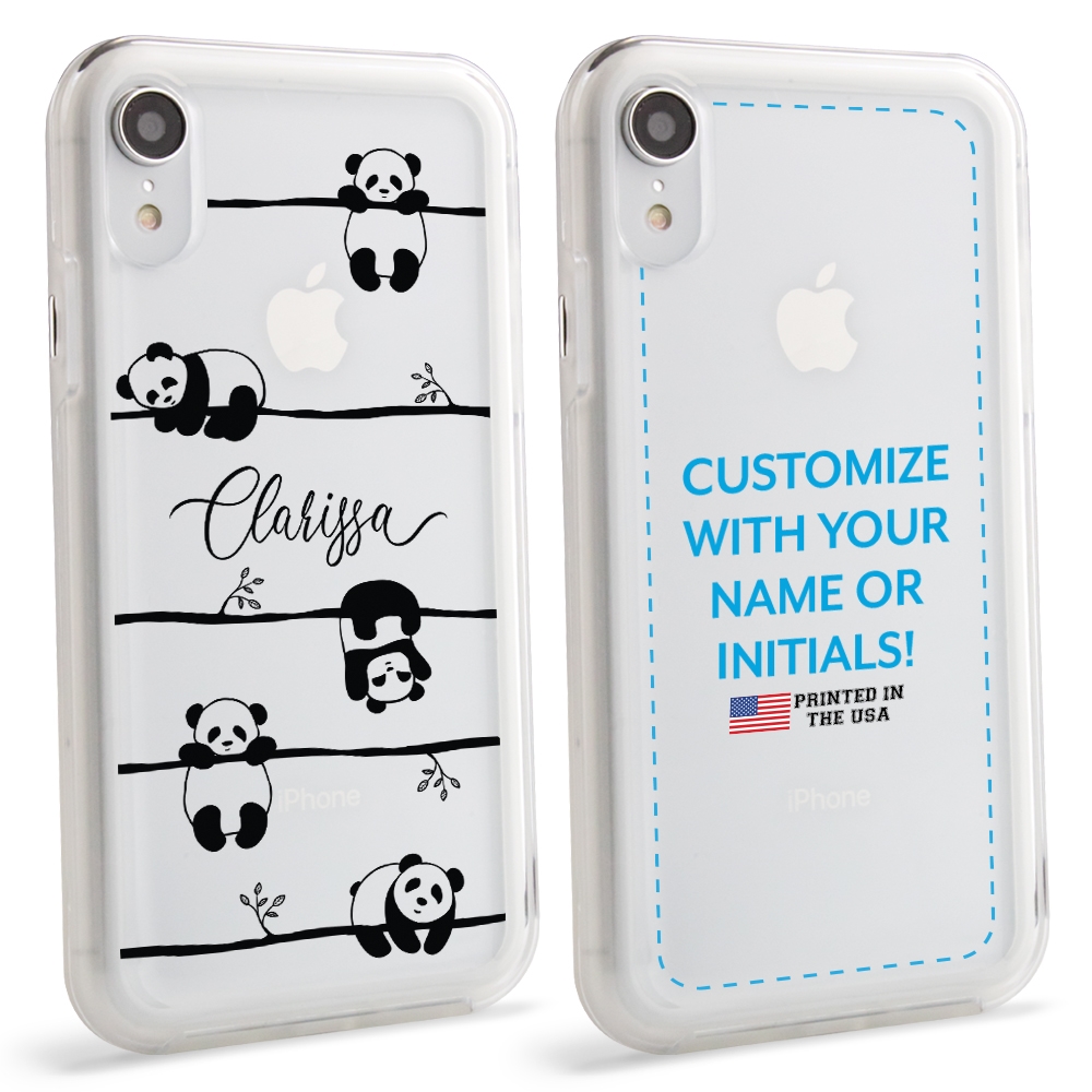 Personalized Girls Case for iPhone XR Climbing Pandas MobileMars