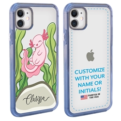 
Personalized Girls Case for iPhone 11 – Clear – Cute Axolotl