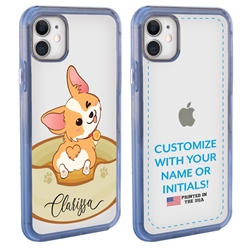 
Personalized Girls Case for iPhone 11 – Clear – Cute Welsh Corgi