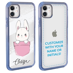 
Personalized Girls Case for iPhone 11 – Clear – Pocket Bunny
