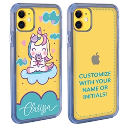 
Personalized Girls Case for iPhone 11 – Clear – Unicorn Cloud