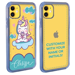 
Personalized Girls Case for iPhone 11 – Clear – Unicorn Cloud
