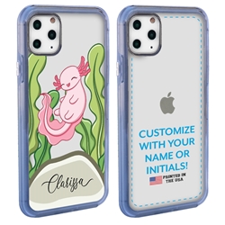 
Personalized Girls Case for iPhone 11 Pro – Clear – Cute Axolotl