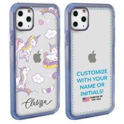 
Personalized Girls Case for iPhone 11 Pro – Clear – Fancy White Unicorns