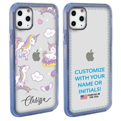 
Personalized Girls Case for iPhone 11 Pro – Clear – Fancy White Unicorns