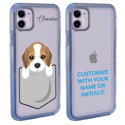 
Personalized Pocket Puppy Case for iPhone 11 – Clear – Beagle