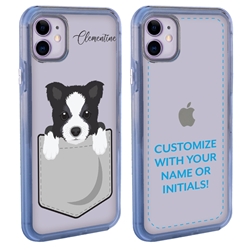 
Personalized Pocket Puppy Case for iPhone 11 – Clear – Border Collie