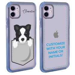 
Personalized Pocket Puppy Case for iPhone 11 – Clear – Border Collie