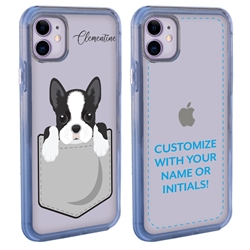 
Personalized Pocket Puppy Case for iPhone 11 – Clear – Boston Terrier