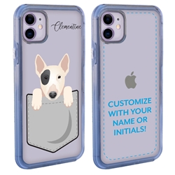 
Personalized Pocket Puppy Case for iPhone 11 – Clear – Bull Terrier