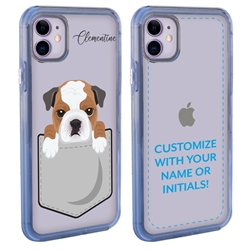 
Personalized Pocket Puppy Case for iPhone 11 – Clear – Bulldog