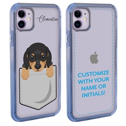 
Personalized Pocket Puppy Case for iPhone 11 – Clear – Dachshund