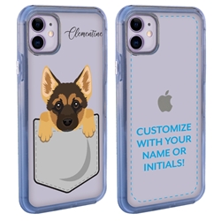 
Personalized Pocket Puppy Case for iPhone 11 – Clear – German Shepherd