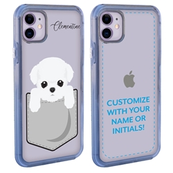 
Personalized Pocket Puppy Case for iPhone 11 – Clear – Maltese